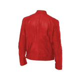 Cafe Racer Red Motorcycle Vintage Biker Jacket